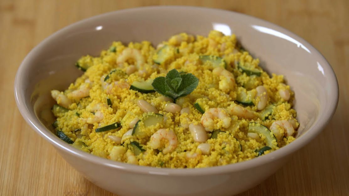 cous cous fagioli e gamberetti